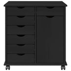 vidaXL Rollschrank Schwarz 63,5 x 39 x 65,5 cm Massivholz Kiefer
