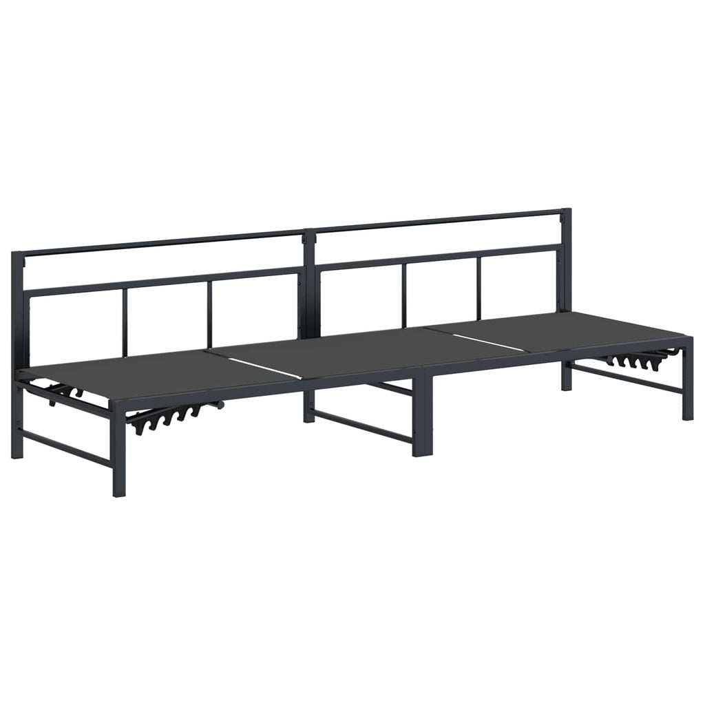 vidaXL Sonnenliege Schwarz 200 x 62 x 59,5 cm Textilene