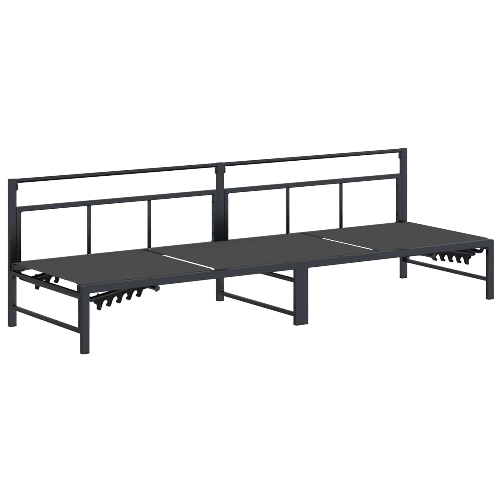 vidaXL Sonnenliege Schwarz 200 x 62 x 59,5 cm Textilene