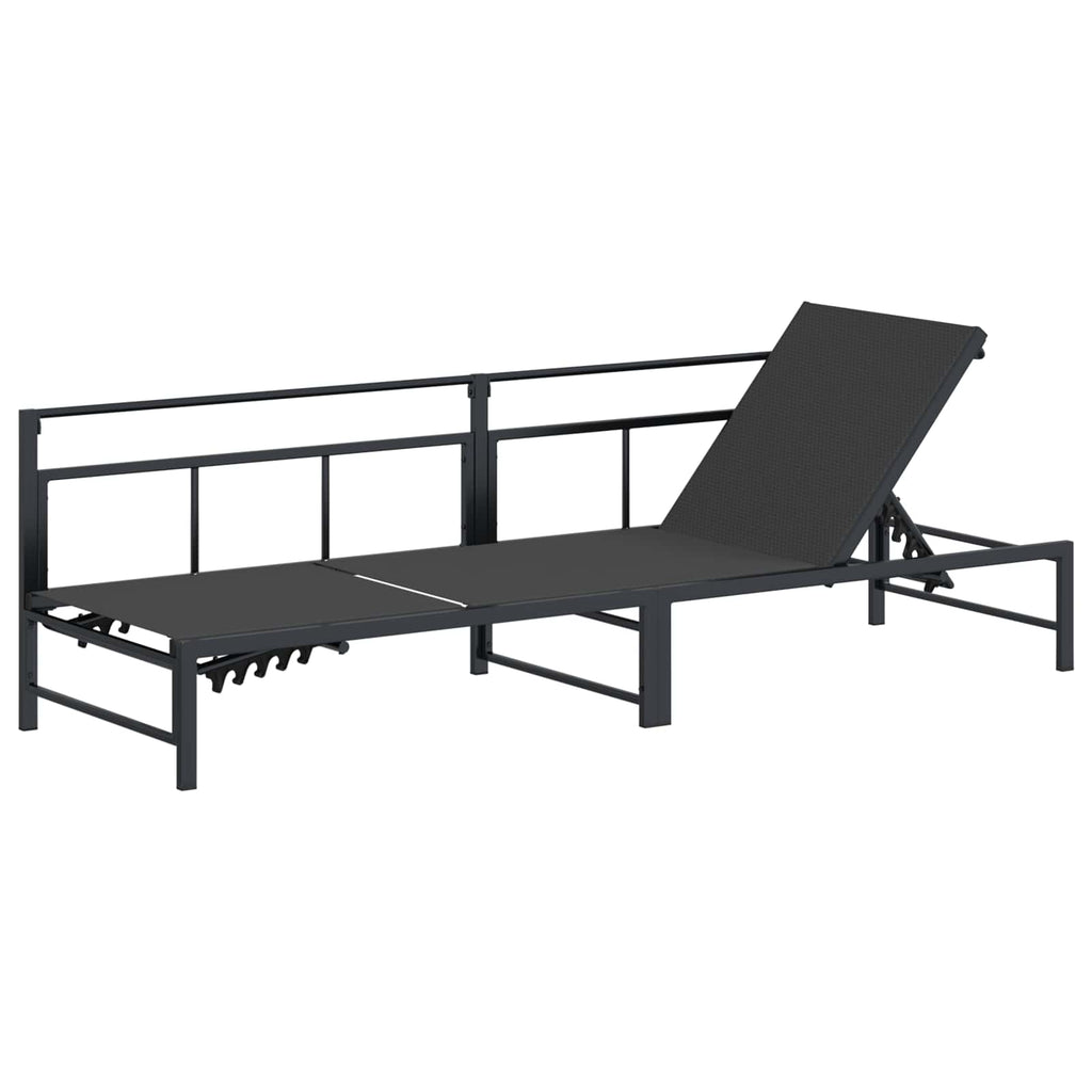 vidaXL Sonnenliege Schwarz 200 x 62 x 59,5 cm Textilene