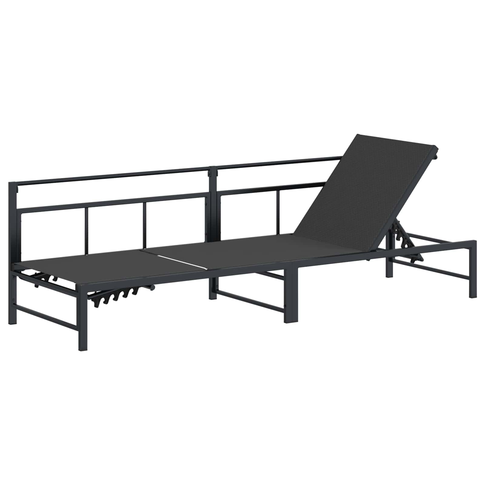 vidaXL Sonnenliege Schwarz 200 x 62 x 59,5 cm Textilene