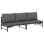 vidaXL Sonnenliege für 3 Personen Schwarz 200 x 62 x 59,5 cm Textilene