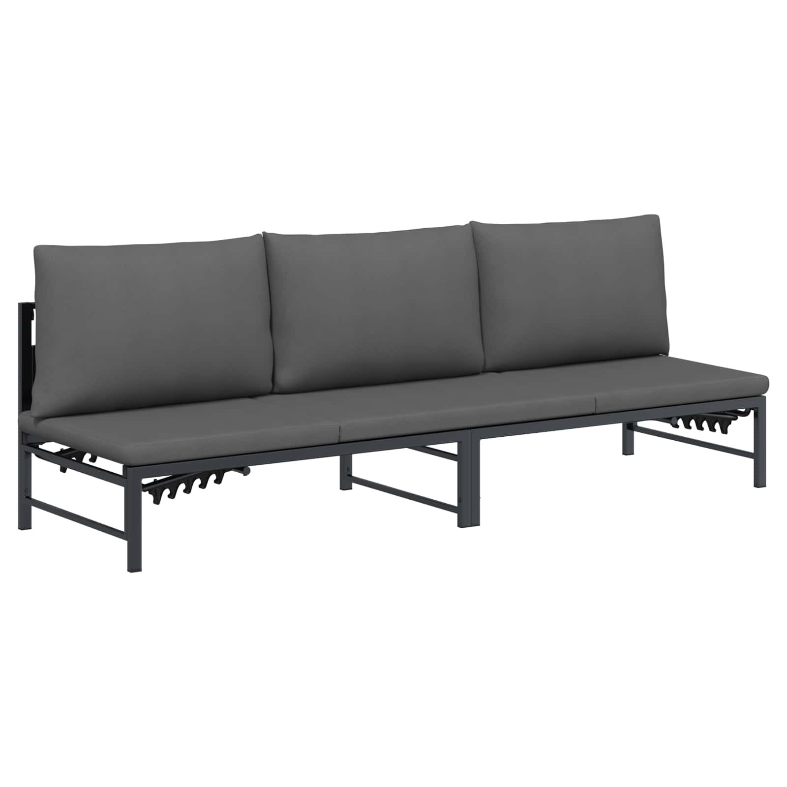 vidaXL Sonnenliege für 3 Personen Schwarz 200 x 62 x 59,5 cm Textilene