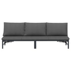 vidaXL Sonnenliege für 3 Personen Schwarz 200 x 62 x 59,5 cm Textilene