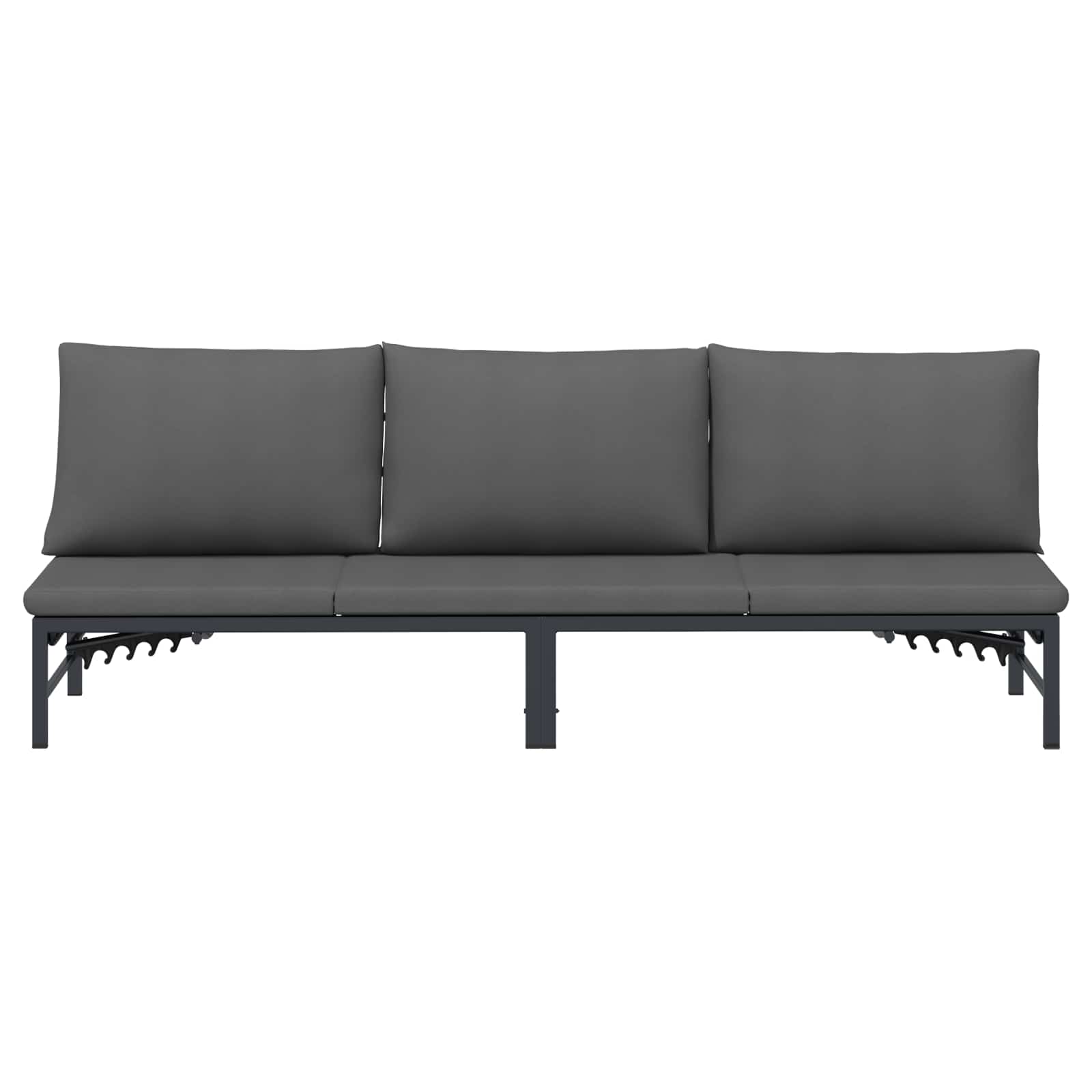 vidaXL Sonnenliege für 3 Personen Schwarz 200 x 62 x 59,5 cm Textilene