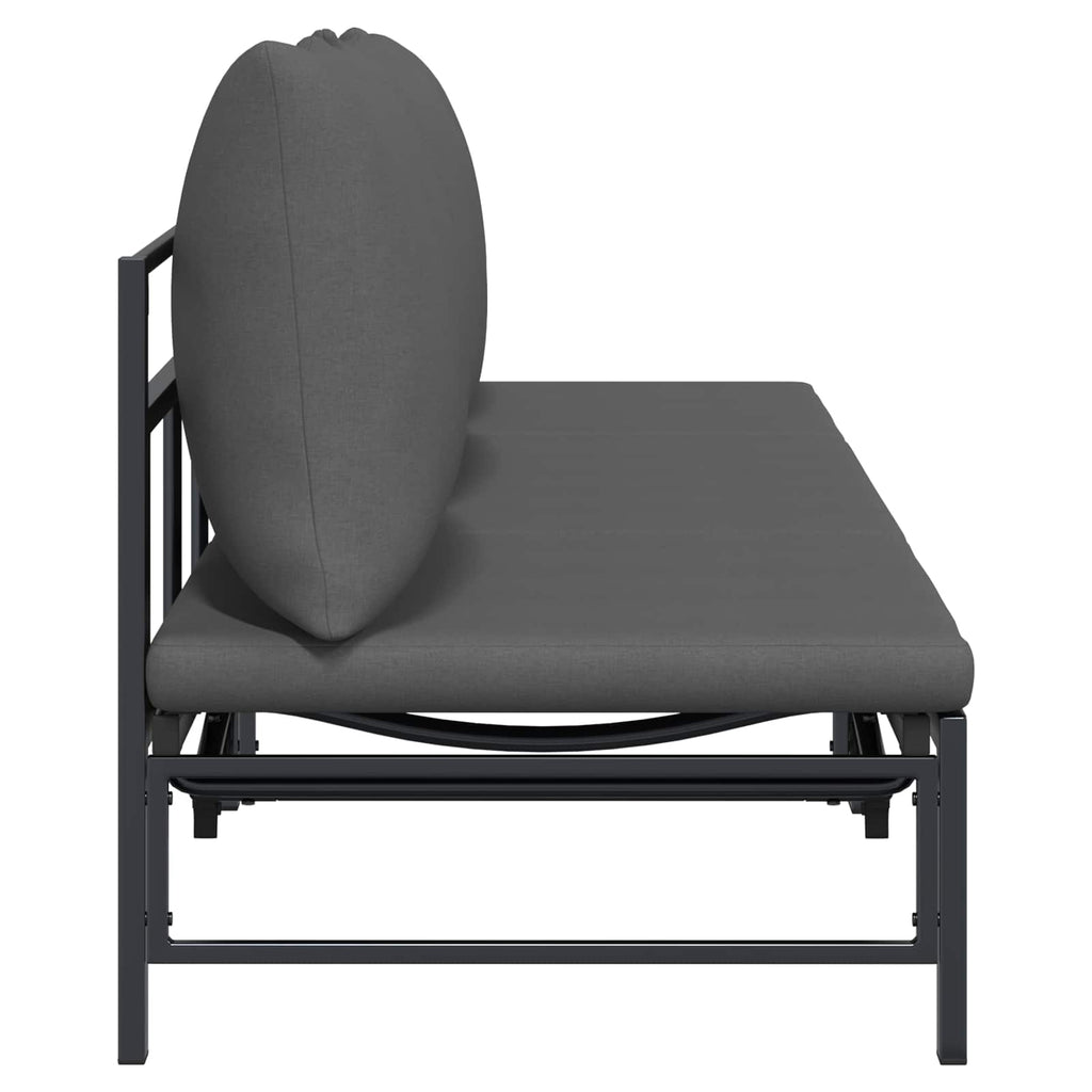 vidaXL Sonnenliege für 3 Personen Schwarz 200 x 62 x 59,5 cm Textilene