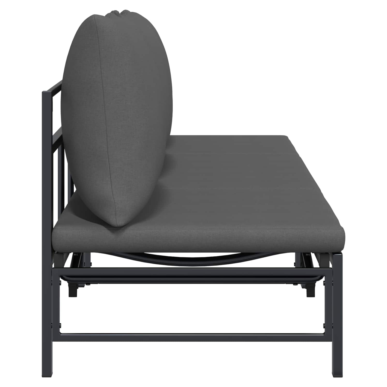 vidaXL Sonnenliege für 3 Personen Schwarz 200 x 62 x 59,5 cm Textilene