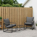vidaXL Gartensofa-set 3 pcs Schwarz und Anthrazit Stahl