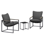 vidaXL Gartensofa-set 3 pcs Schwarz und Anthrazit Stahl