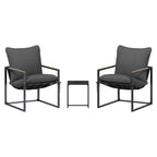 vidaXL Gartensofa-set 3 pcs Schwarz und Anthrazit Stahl