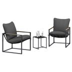 vidaXL Gartensofa-set 3 pcs Schwarz und Anthrazit Stahl