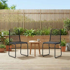 vidaXL Gartenstühle 2 pcs Schwarz 48 x 55 x 89,5 cm Rattan