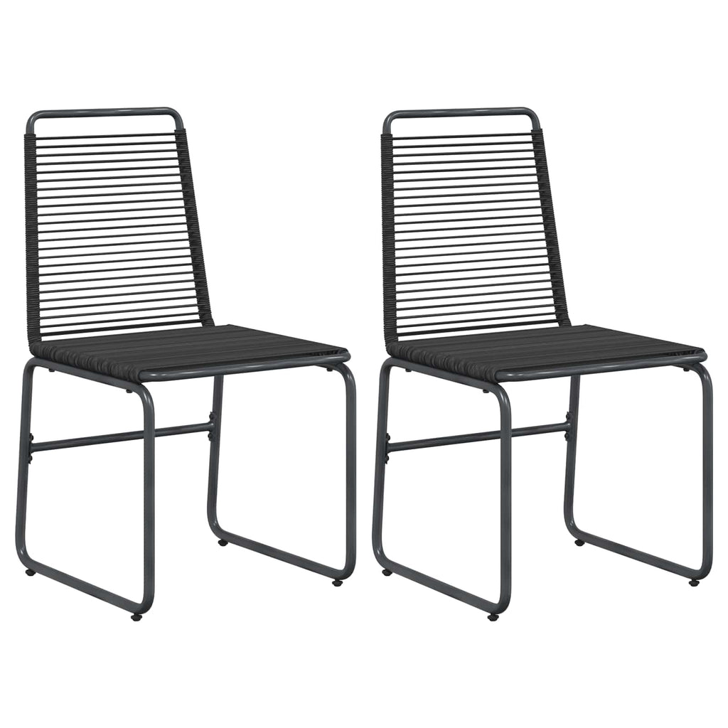 vidaXL Gartenstühle 2 pcs Schwarz 48 x 55 x 89,5 cm Rattan