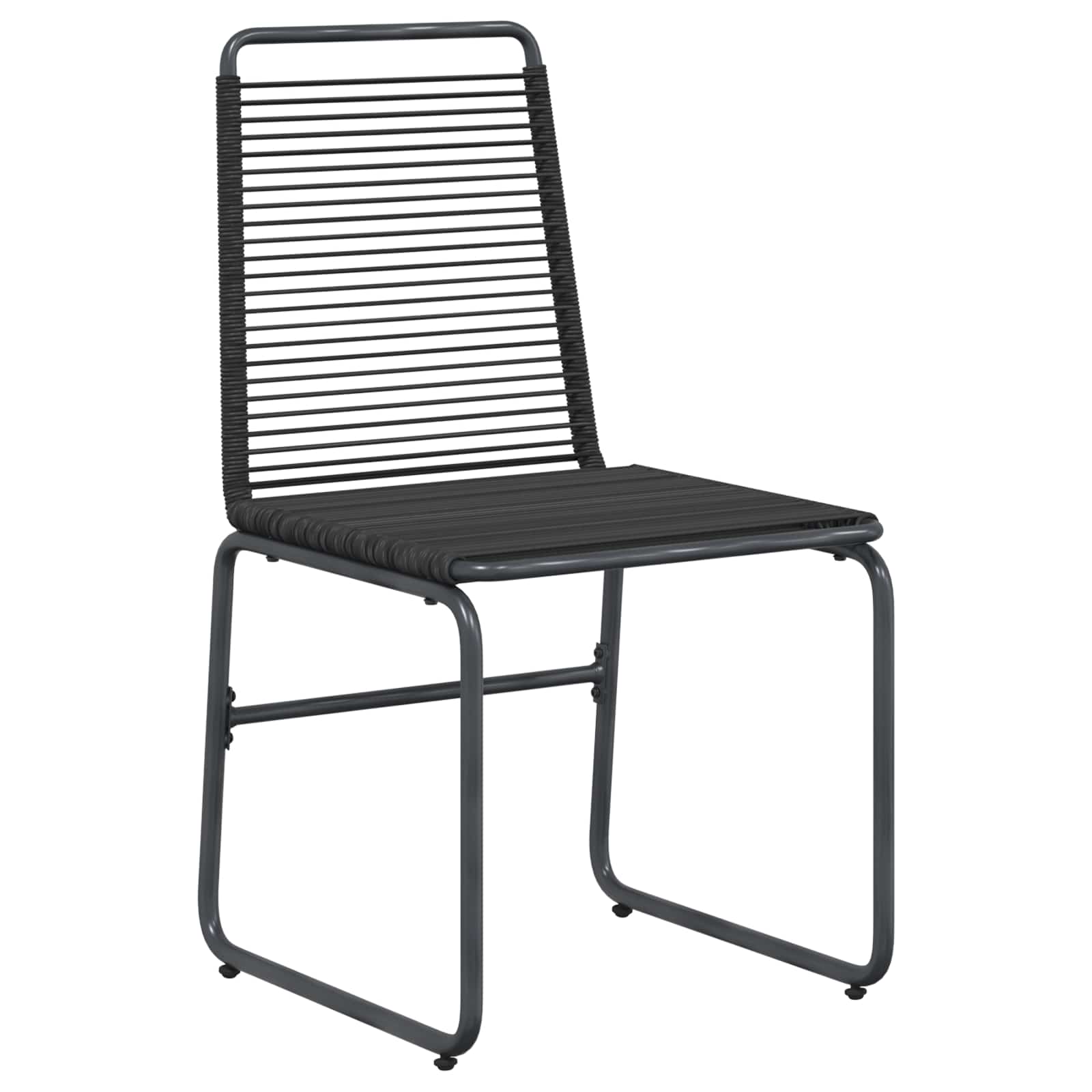 vidaXL Gartenstühle 2 pcs Schwarz 48 x 55 x 89,5 cm Rattan