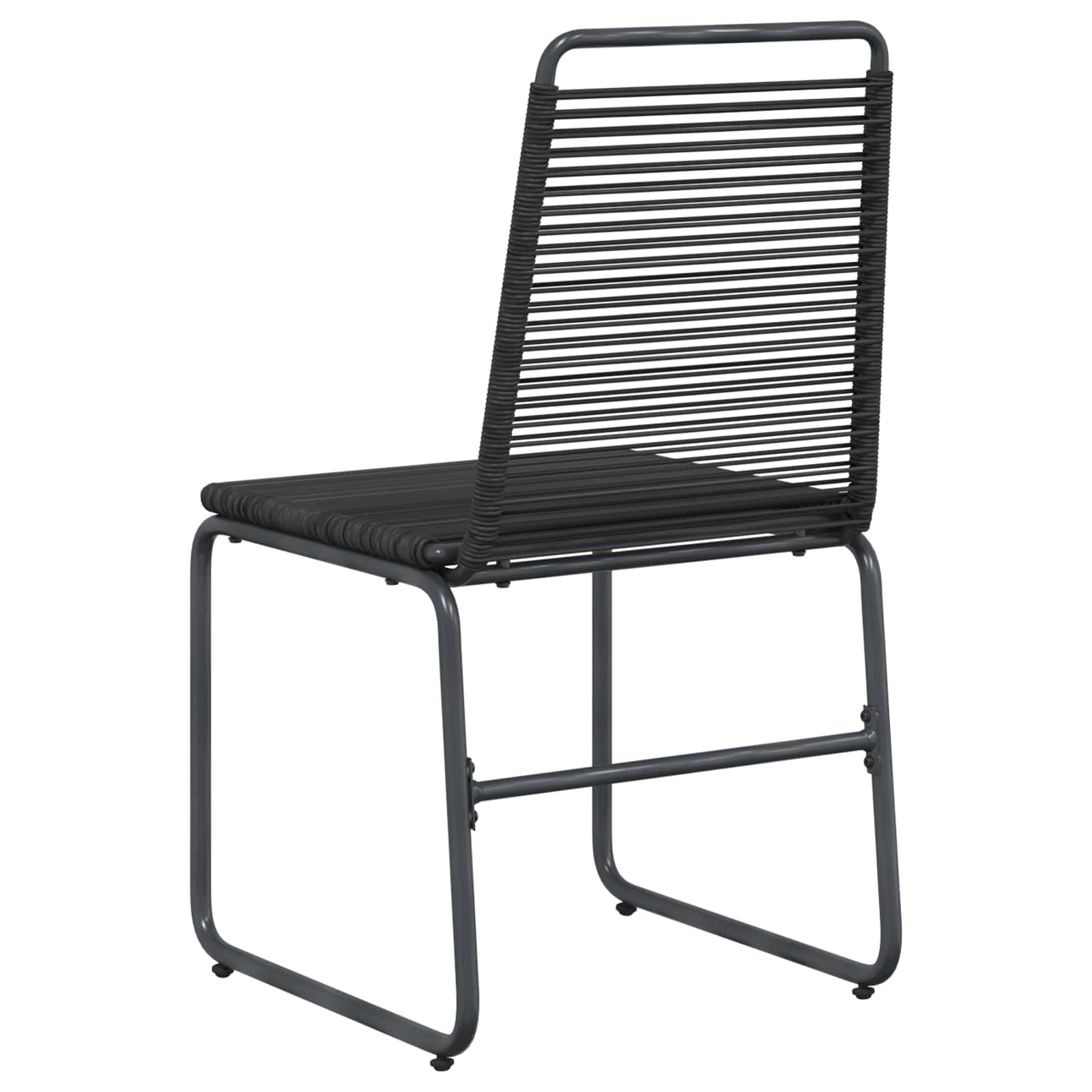 vidaXL Gartenstühle 2 pcs Schwarz 48 x 55 x 89,5 cm Rattan