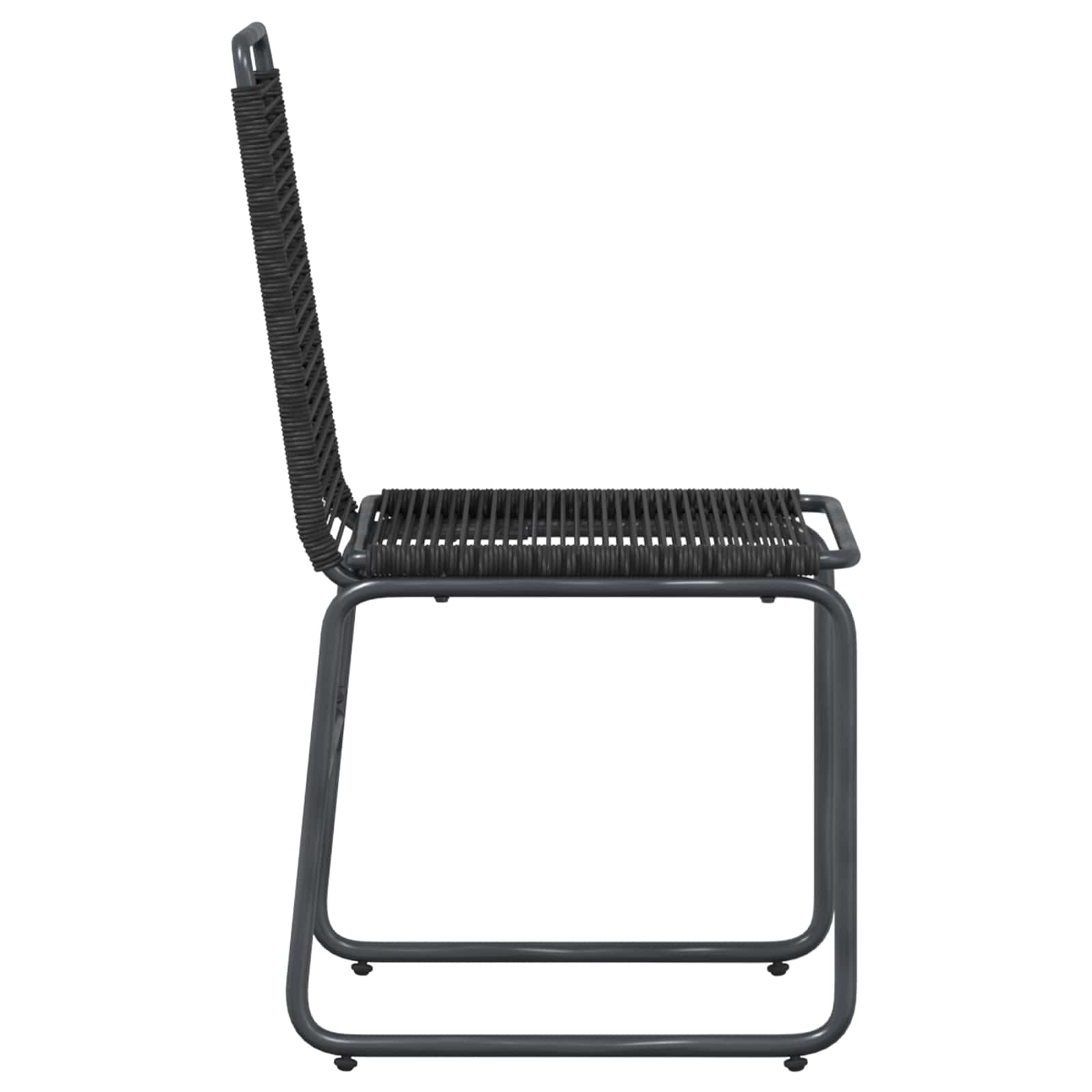 vidaXL Gartenstühle 2 pcs Schwarz 48 x 55 x 89,5 cm Rattan