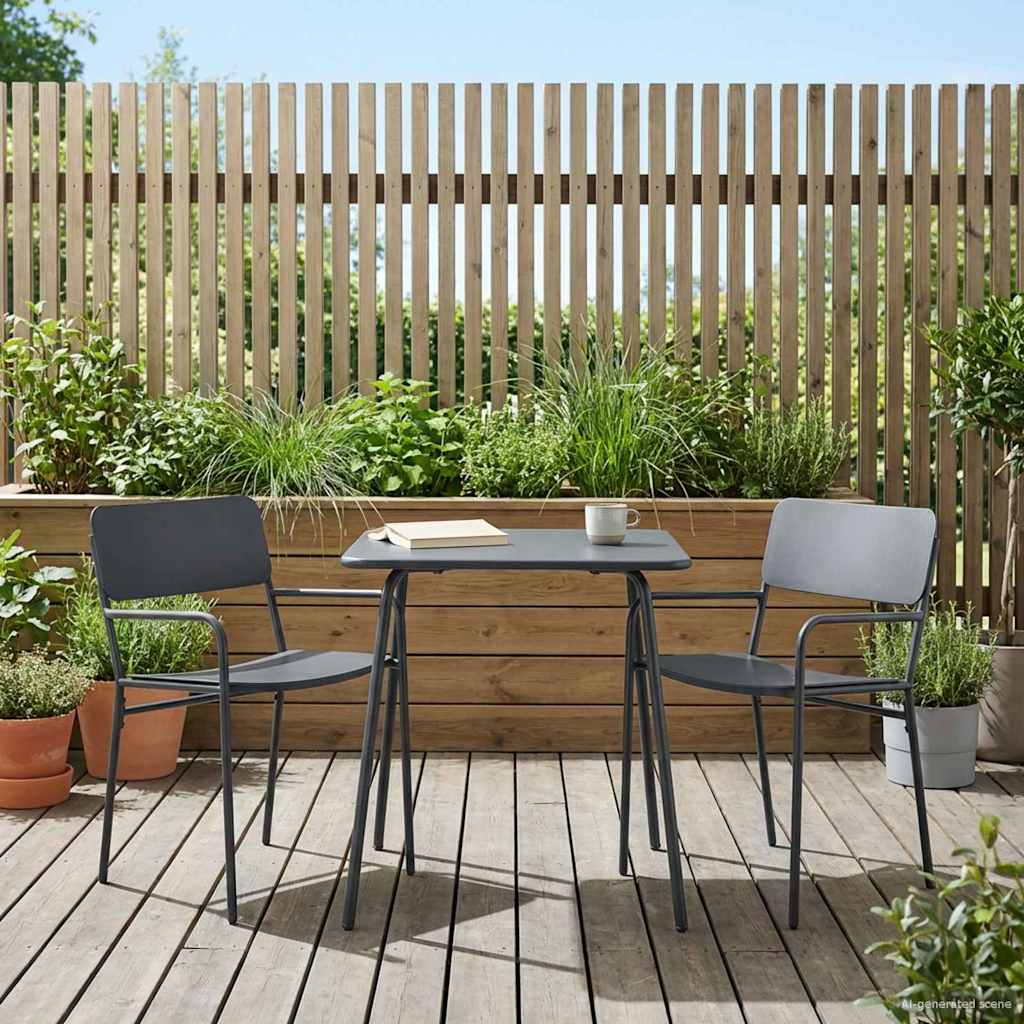 vidaXL Gartenstühle 2 pcs Anthrazit 51 x 55 x 81 cm Stahl