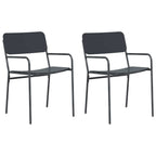 vidaXL Gartenstühle 2 pcs Anthrazit 51 x 55 x 81 cm Stahl
