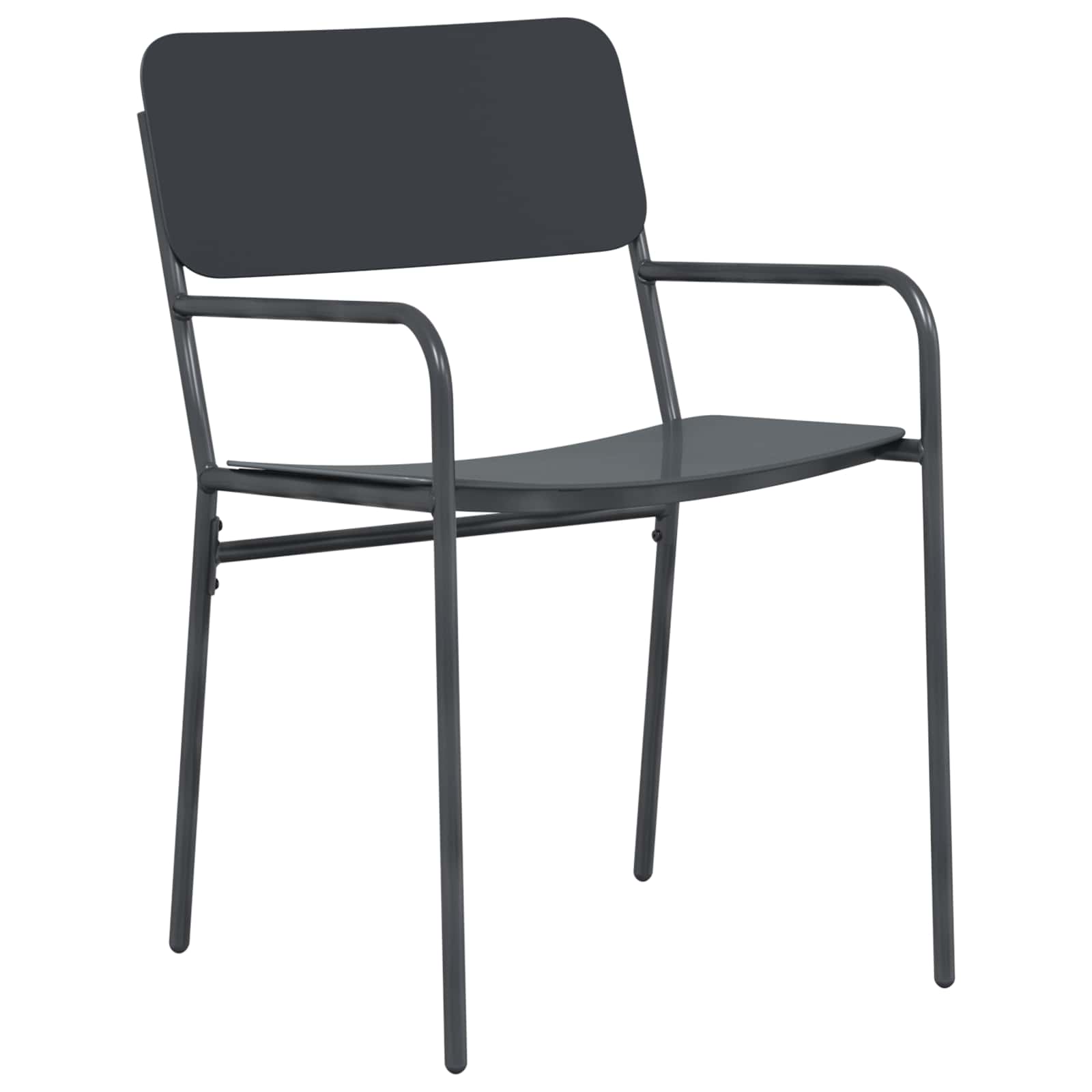 vidaXL Gartenstühle 2 pcs Anthrazit 51 x 55 x 81 cm Stahl