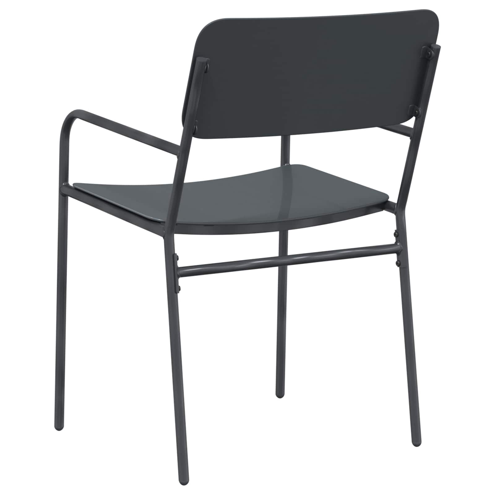 vidaXL Gartenstühle 2 pcs Anthrazit 51 x 55 x 81 cm Stahl