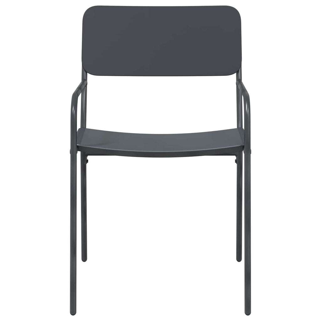 vidaXL Gartenstühle 2 pcs Anthrazit 51 x 55 x 81 cm Stahl