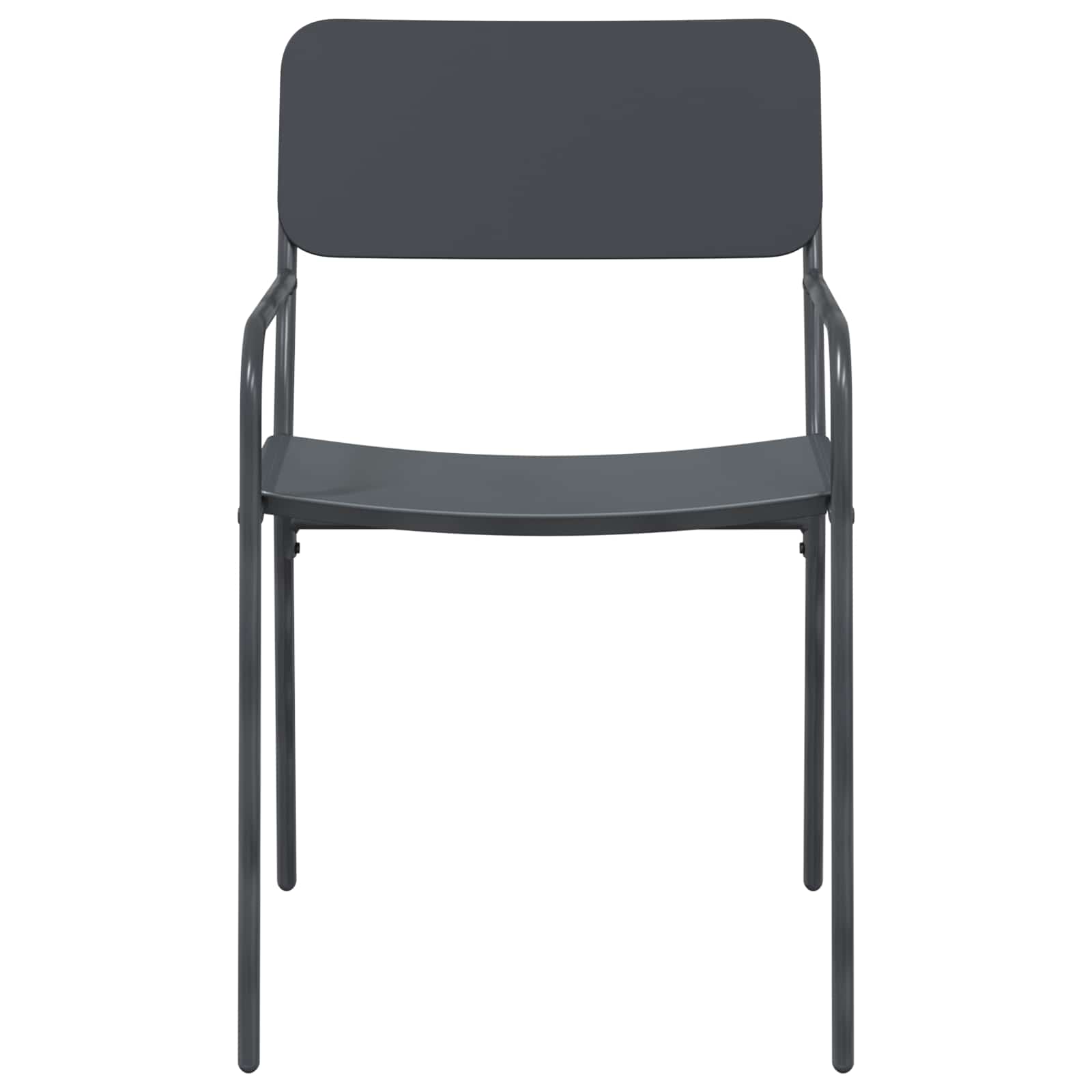 vidaXL Gartenstühle 2 pcs Anthrazit 51 x 55 x 81 cm Stahl