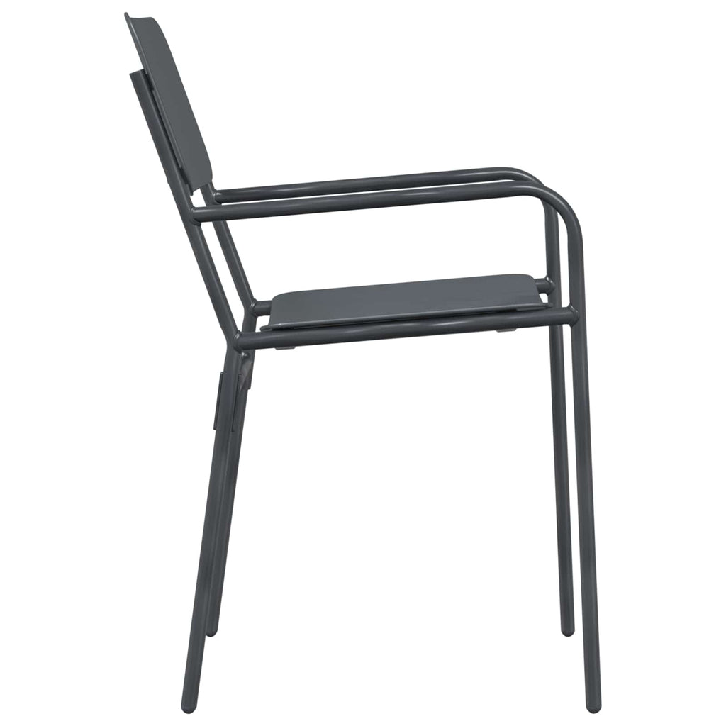 vidaXL Gartenstühle 2 pcs Anthrazit 51 x 55 x 81 cm Stahl