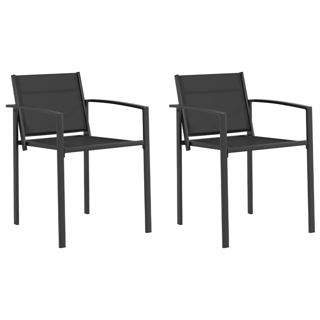 vidaXL Gartenstühle 2 pcs Schwarz und Anthrazit 53,5 x 59 x 77 cm