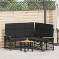 vidaXL Garten Liegesofa Set Verstellbar Schwarz 164 x 164 x 112 cm