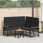 vidaXL Garten Liegesofa Set Verstellbar Schwarz 164 x 164 x 112 cm
