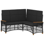 vidaXL Garten Liegesofa Set Verstellbar Schwarz 164 x 164 x 112 cm