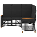 vidaXL Garten Liegesofa Set Verstellbar Schwarz 164 x 164 x 112 cm