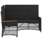 vidaXL Garten Liegesofa Set Verstellbar Schwarz 164 x 164 x 112 cm