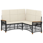 vidaXL Garten Liegesofa Set Schwarz und Cremeweiß 164 x 164 x 112 cm