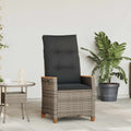 vidaXL Verstellbarer Gartenstuhl Hellgrau und Dunkelgrau Poly-Rattan