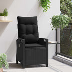 vidaXL Verstellbarer Gartenstuhl Schwarz 56 x 60 x 112 cm Poly-Rattan