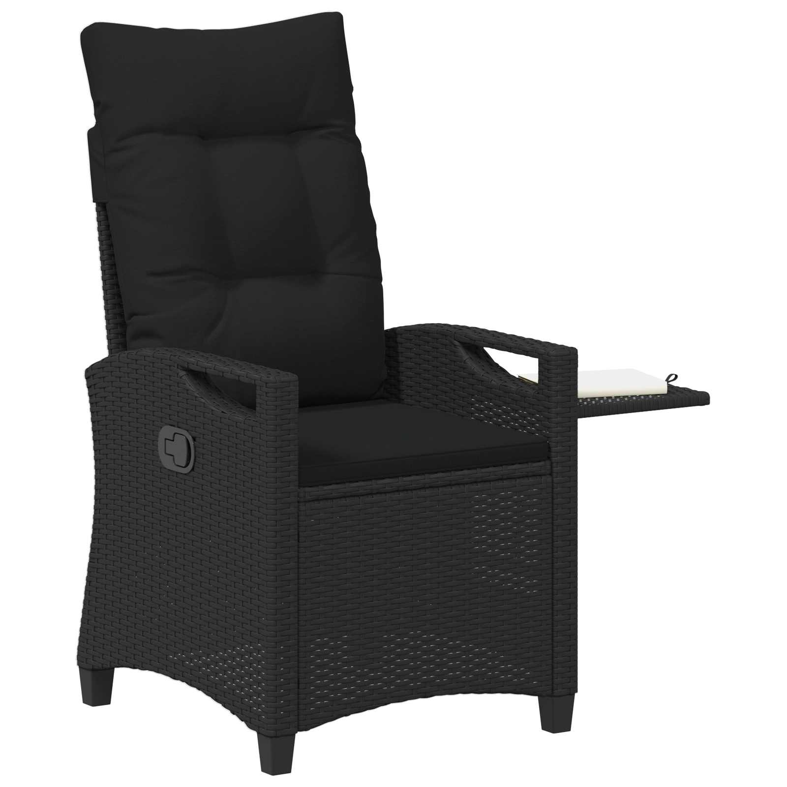 vidaXL Verstellbarer Gartenstuhl Schwarz 56 x 60 x 112 cm Poly-Rattan