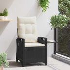 vidaXL Verstellbarer Gartenstuhl Schwarz und Creme 56 x 60 x 112 cm