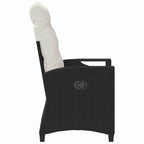 vidaXL Verstellbarer Gartenstuhl Schwarz und Creme 56 x 60 x 112 cm