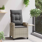 vidaXL Verstellbarer Gartenstuhl Hellgrau und Dunkelgrau Poly-Rattan