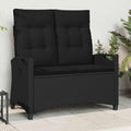 vidaXL Gartenbank Schwarz 105 x 60 x 112 cm Stahl und Polyester