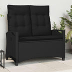 vidaXL Gartenbank Schwarz 105 x 60 x 112 cm Stahl und Polyester