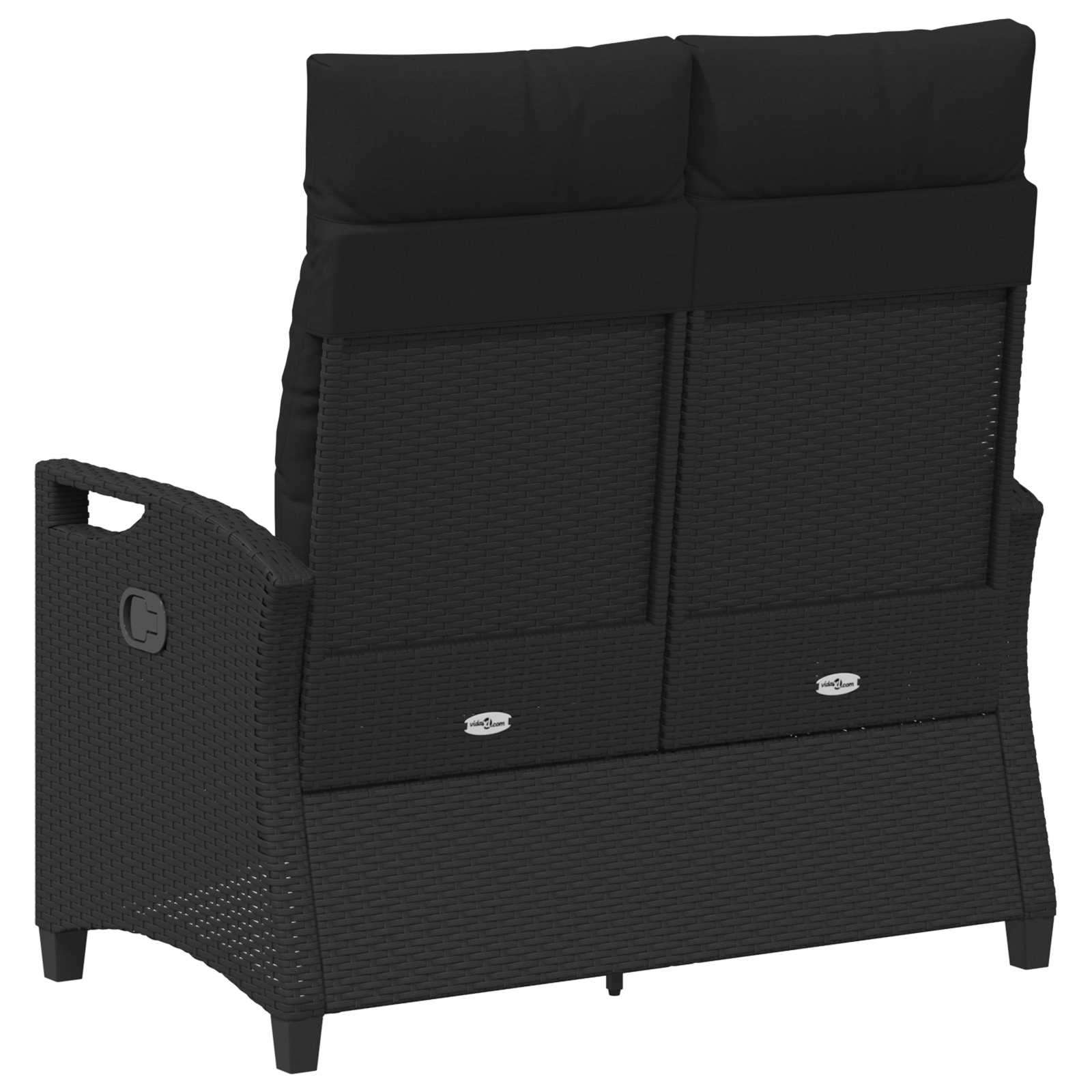 vidaXL Gartenbank Schwarz 105 x 60 x 112 cm Stahl und Polyester
