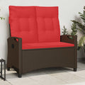 vidaXL Gartenbank Braun und Rot 105 x 60 x 112 cm Stahl und Polyester