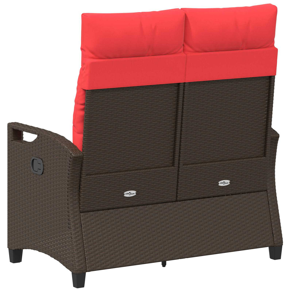 vidaXL Gartenbank Braun und Rot 105 x 60 x 112 cm Stahl und Polyester