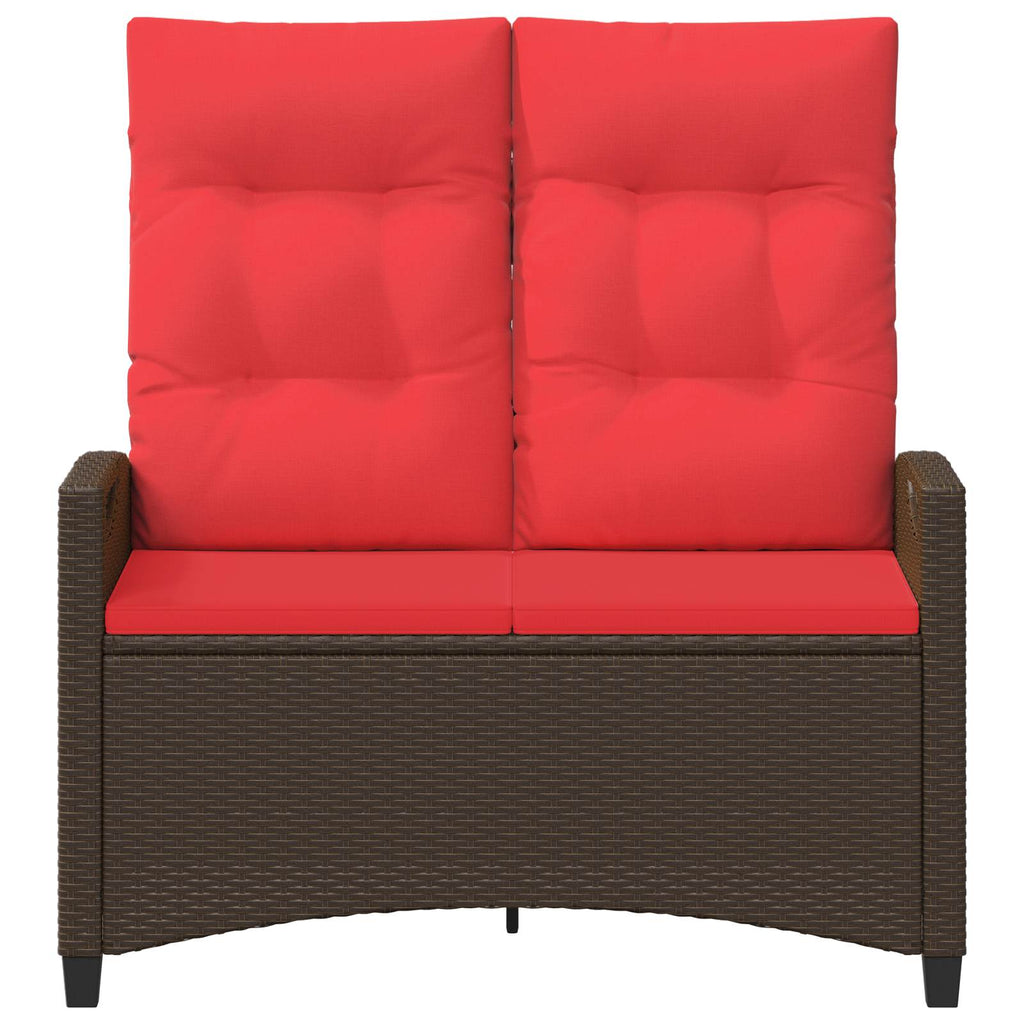 vidaXL Gartenbank Braun und Rot 105 x 60 x 112 cm Stahl und Polyester