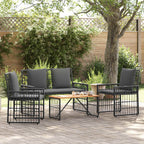 vidaXL Gartenmöbel Set 4 pcs Schwarz und Dunkelgrau