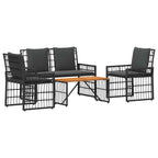 vidaXL Gartenmöbel Set 4 pcs Schwarz und Dunkelgrau