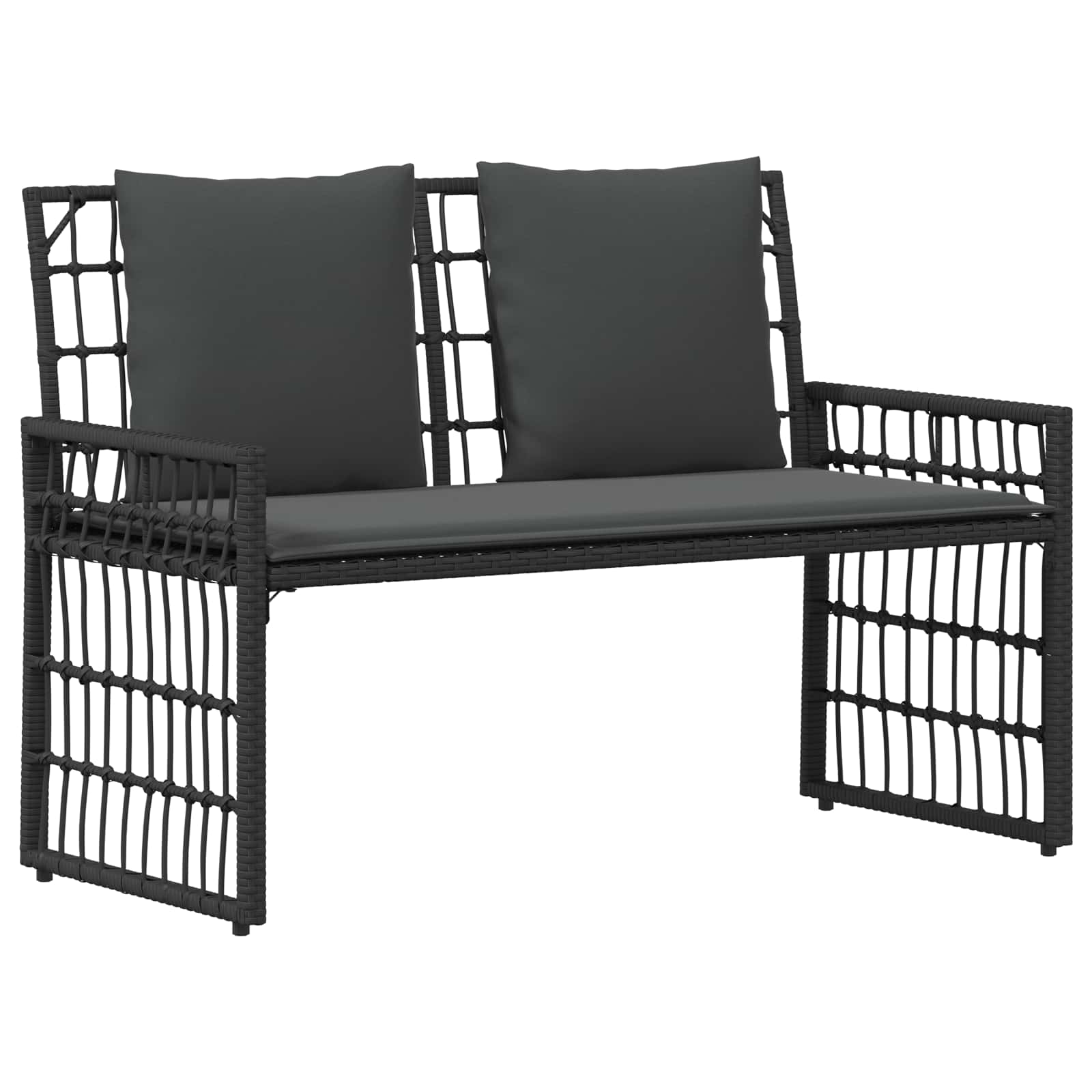 vidaXL Gartenmöbel Set 4 pcs Schwarz und Dunkelgrau