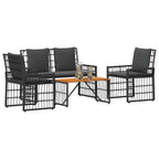 vidaXL Gartenmöbel Set 4 pcs Schwarz und Dunkelgrau